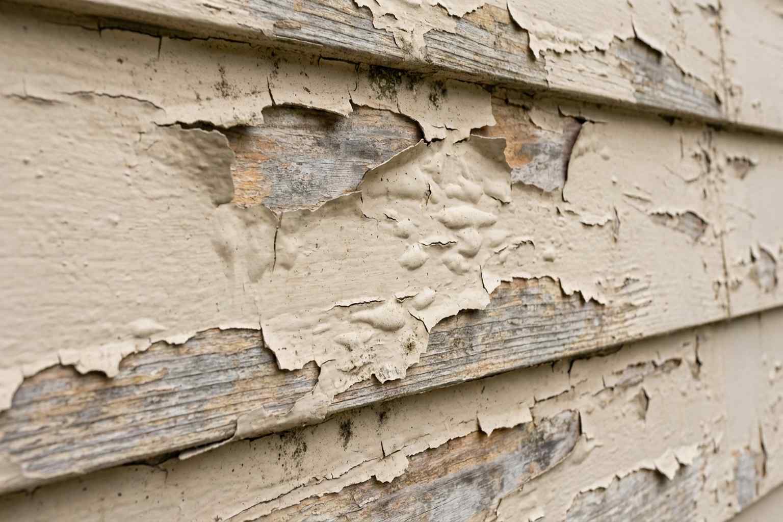 Peeling and blistering exterior paint on a Florida home showing common paint failure from humidity and UV damage