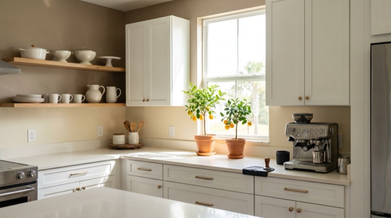 Kitchen walls and backsplash painting with moisture-resistant finish in New Smyrna Beach FL