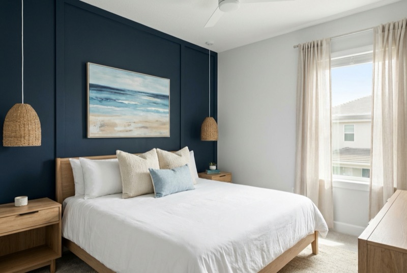 Bedroom accent wall painting New Smyrna Beach FL